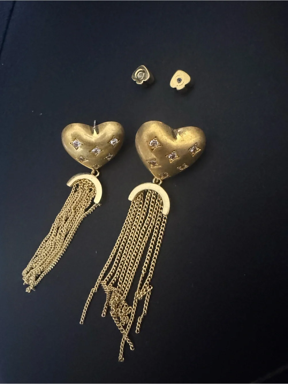 kate spade Gold Heart Tassel Drop Earrings